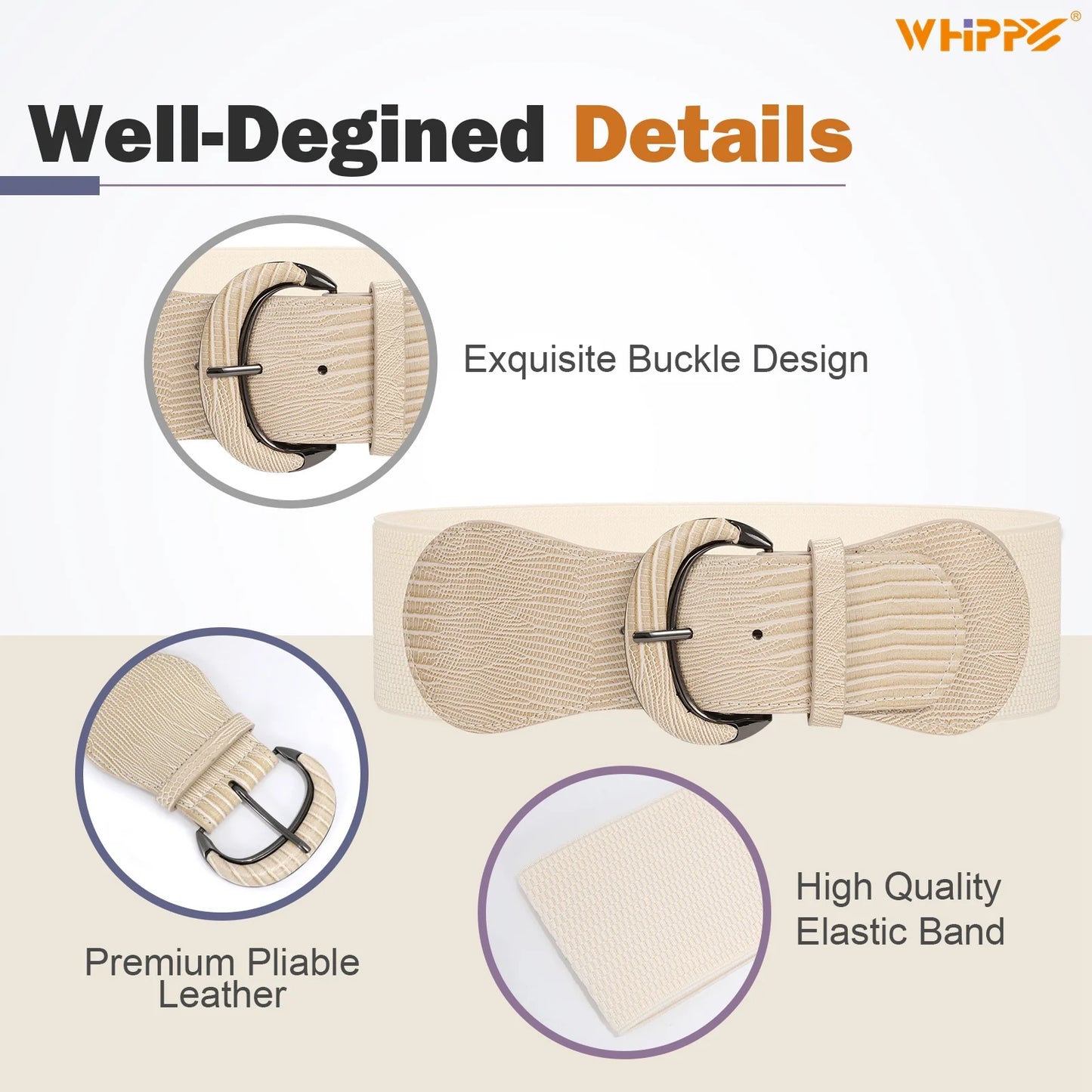Women Elastic Wide Belt, Stretch Waist Belt for Dresses
