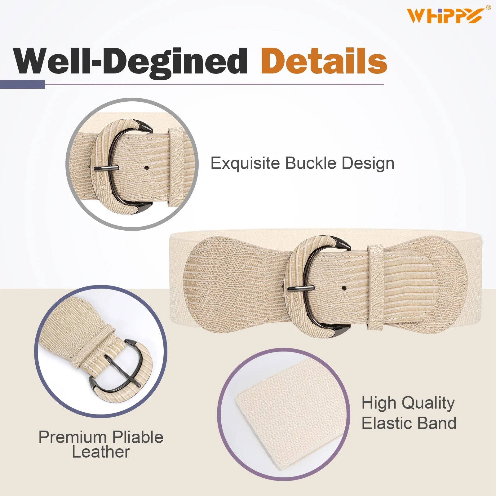 Women Elastic Wide Belt, Stretch Waist Belt for Dresses