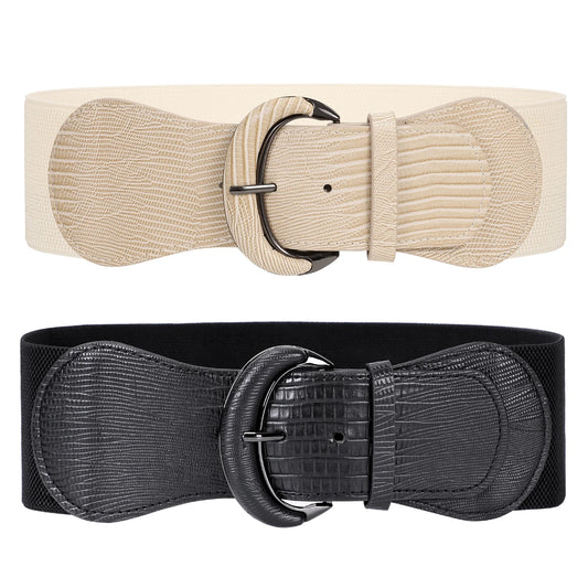 Women Elastic Wide Belt, Stretch Waist Belt for Dresses