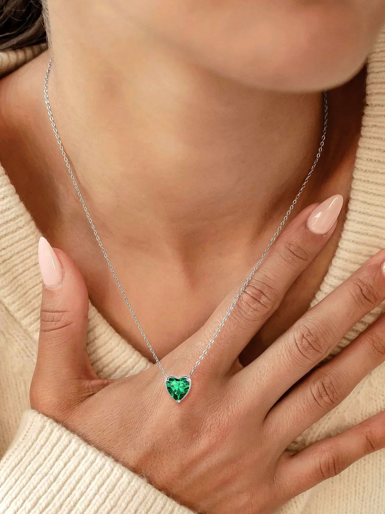Women 925 Sterling Silver Birthstone Love Heart Necklace, Mother'S Day Jewelry Gifts for Mom