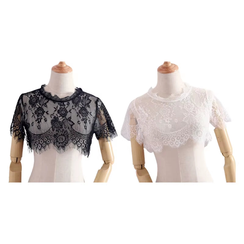 Lace Detachable Half Shirt Blousebottoming Shirt Cover Neck Ruff Neck Collar Fake Collar Mini Cape Doll Collar Choker
