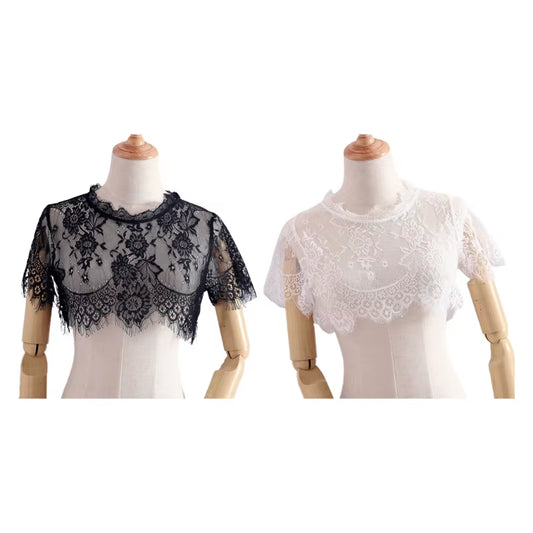 Lace Detachable Half Shirt Blousebottoming Shirt Cover Neck Ruff Neck Collar Fake Collar Mini Cape Doll Collar Choker
