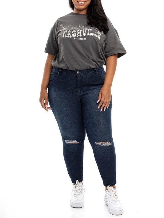 Women'S plus Destructed Skinny Jeans, Sizes 16-26