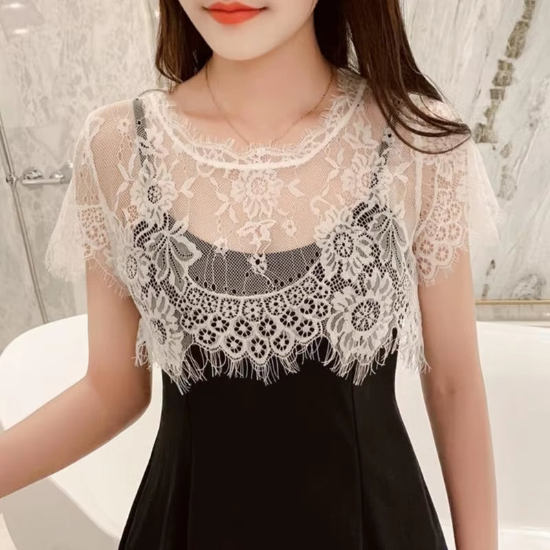 Lace Detachable Half Shirt Blousebottoming Shirt Cover Neck Ruff Neck Collar Fake Collar Mini Cape Doll Collar Choker