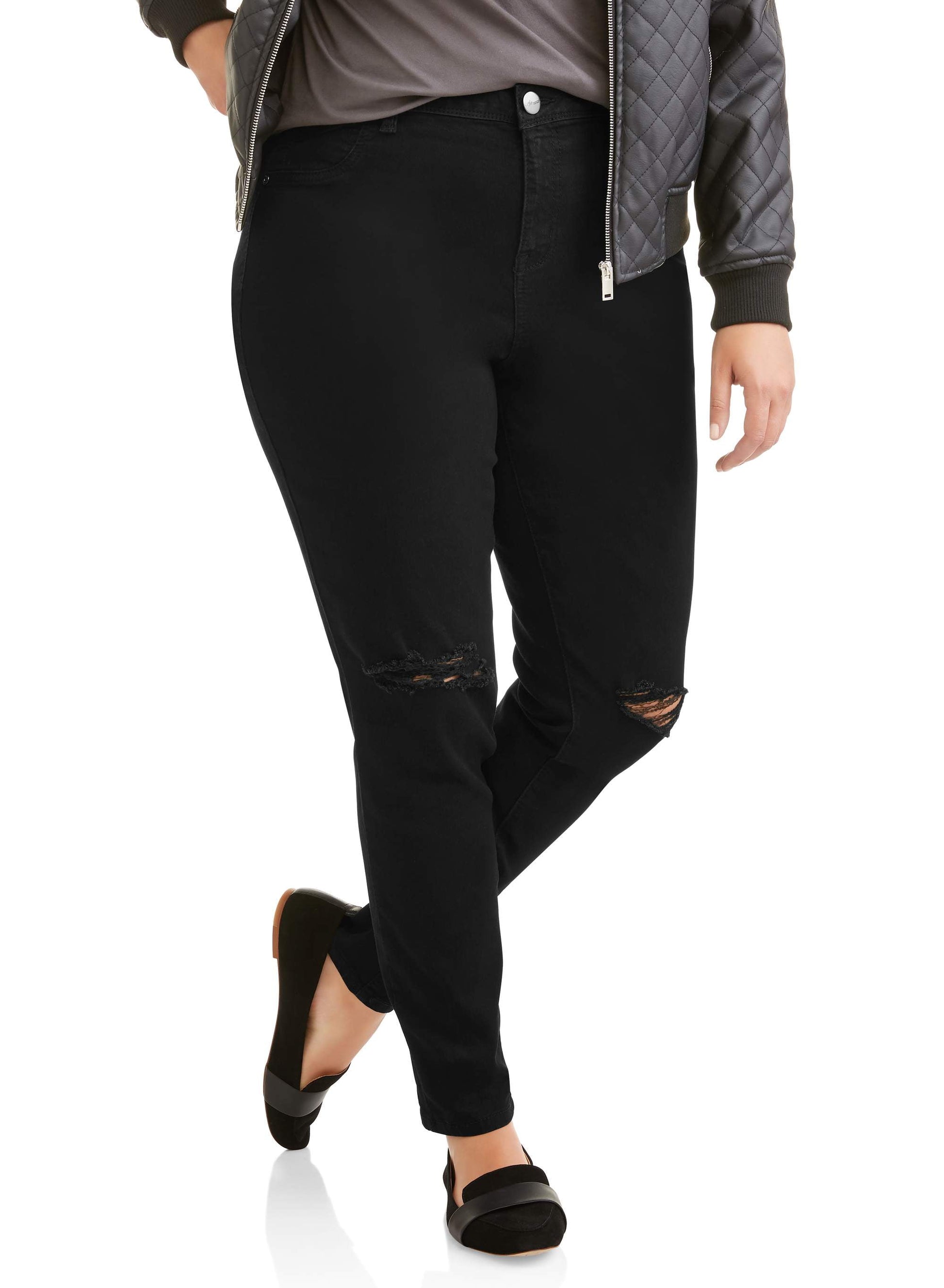 Women'S plus Destructed Skinny Jeans, Sizes 16-26