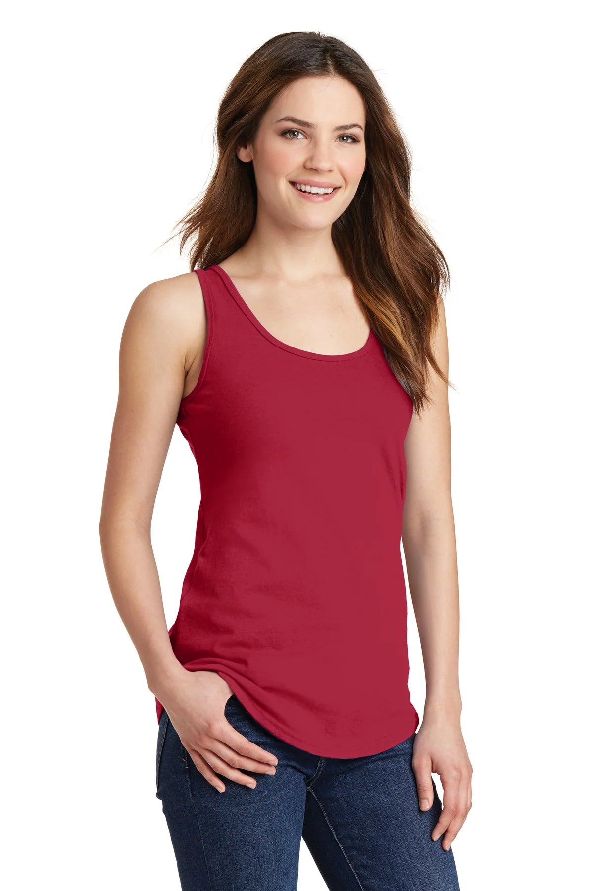 Ladies Core Cotton Tank Top-Xs (Red)
