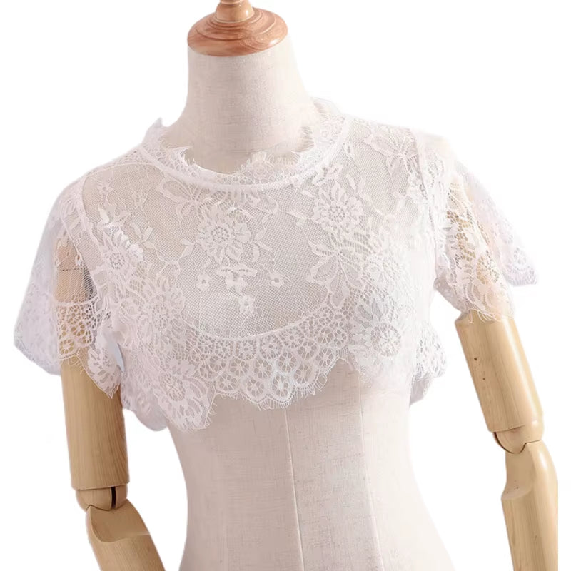 Lace Detachable Half Shirt Blousebottoming Shirt Cover Neck Ruff Neck Collar Fake Collar Mini Cape Doll Collar Choker